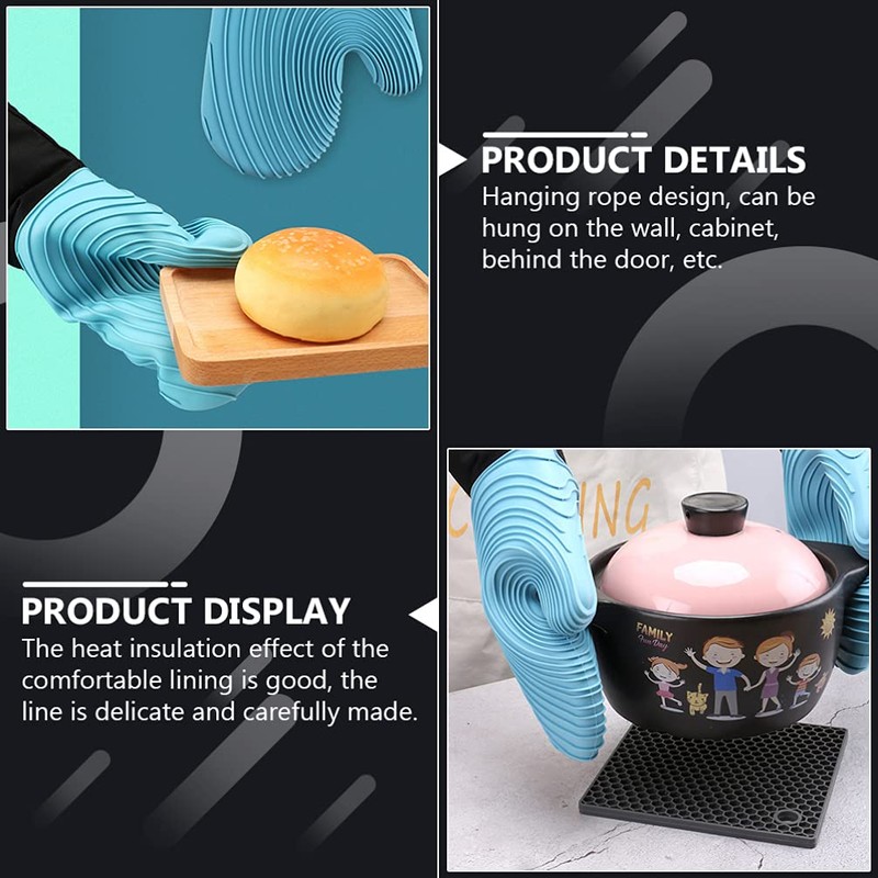 HEALLILY 1 Set 2pcs Microwave Gloves Mitts Baking mitt Bake