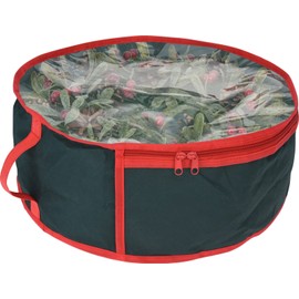 MIJOMA Storage Box, Organiser Box, Christmas Organiser for Christmas Tree Baubles, Christmas Decorations (Ø40 x 15 cm - for Wreaths)