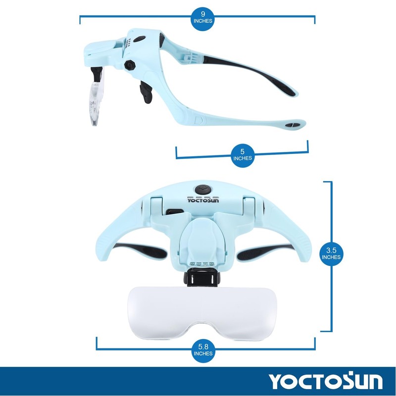 YOCTOSUN Magnifying Glasses with Light for Close Work, Head Magnifier
