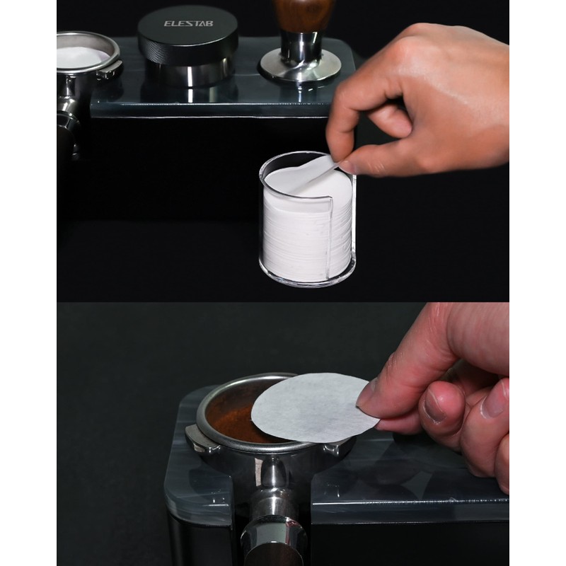 ELESTAB 54mm Espresso Paper Filters, 300pcs Disposable Espresso Puck Paper