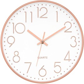 Foxtop Modern, Quartz, Silent, Wall Clock / Silent Sweeping Second Hand Without Ticking