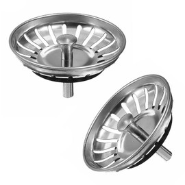 DEFIYEAR 2PCS Kitchen Sink Strainer, Kitchen Sink Plug, Sink Strainer, Stainless Steel Sink Plug Strainer, Kitchen Sink Plug Replacement Drain Stoppper for Food/Hair Catcher 78mm