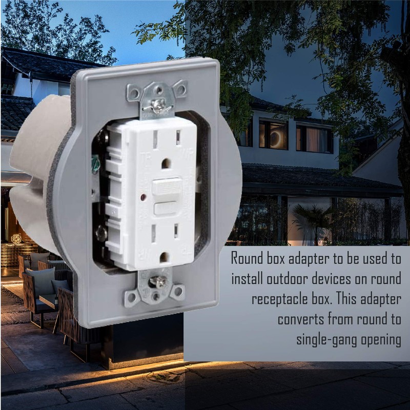 TayMac PRBA400G Plastic Round Box Adapter, Gray