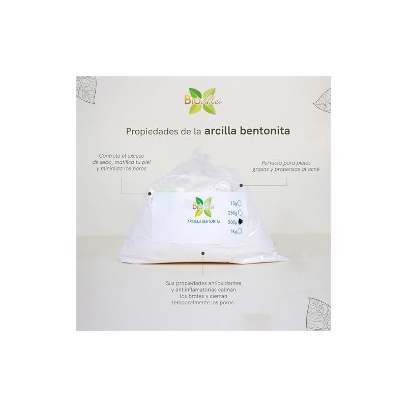 Arcilla Bentonita 1 Kg Natural Mascarilla Facial Spa
