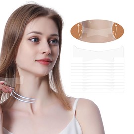 WXYINSPAS Neck Wrinkle Patches, 20Pcs Neck Strips, Neck Lift Tape for Neck Firming and Tightening, Improve Device For Neck Lines, Wrinkles, Loose Skin(Tran)