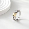 dnswez Two Tone Crossover Ring - Gold and Silver X