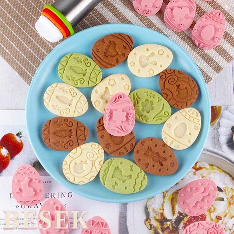 BESEK Easter Cookie Cutter Set: 10 Pcs Cookie Cutters for