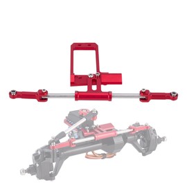 Aluminium BTA Servo Mount and Scale Hydraulic Steering Link for 1/10 RC Crawler Vanquish Phoenix VS4-10 F10 Portal Axle Upgrade (Red)