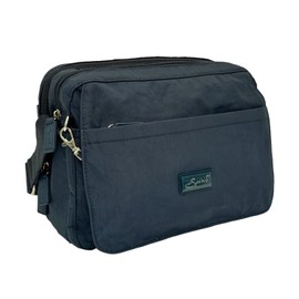Spirit Medium Lightweight Waterproof Multi Pocket Nylon Shoulder Crossbody Travel Holiday Day Adjustable Strap Bag 1669 (Navy Blue)