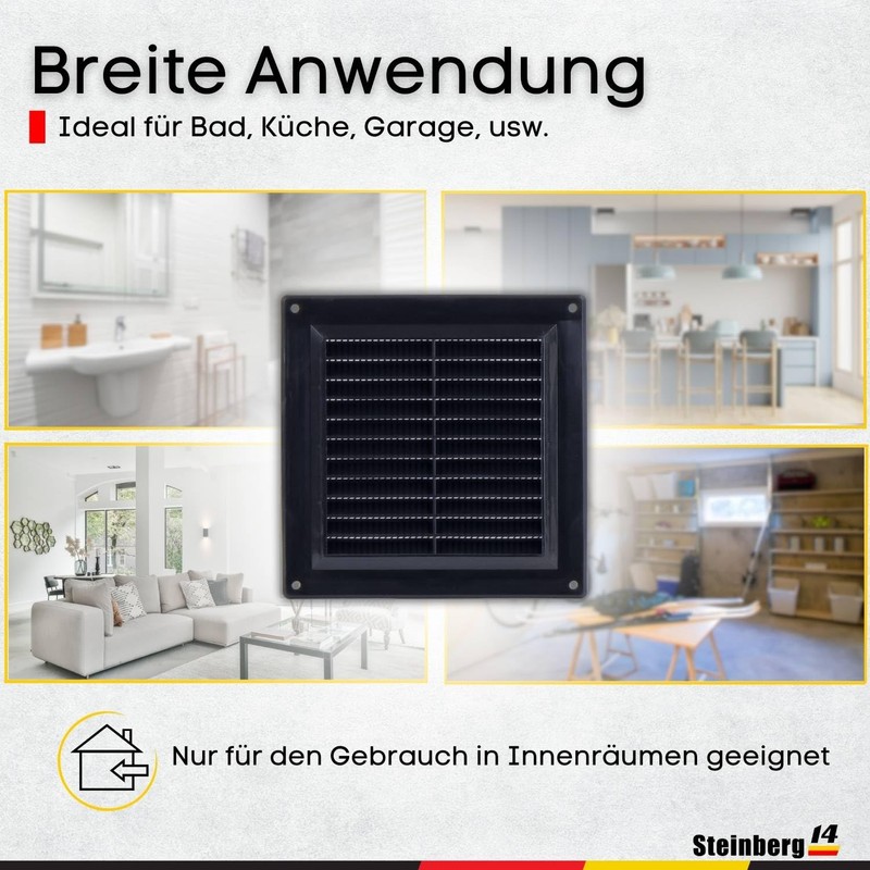 Steinberg14 White Ventilation Grille 150 x 150 mm - Plastic