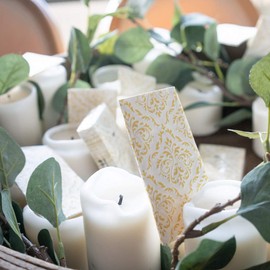 100 Handkerchiefs Wedding Embossed (10 x 10) Unique Moments for Tears of Joy White Gold