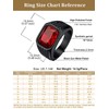 Bestyle Cool Black Rings for Men Boys - Classic Red