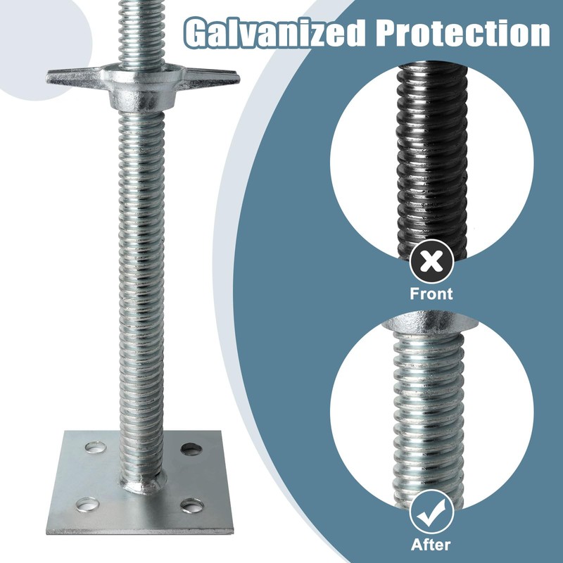 Scaffold Adjustable Leveling Jacks 18.25", 4 Pack Solid Screw Jacks