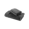 Caleffi 73859 Hand Towel with Guest Towel Cotton Stripe Anthracite