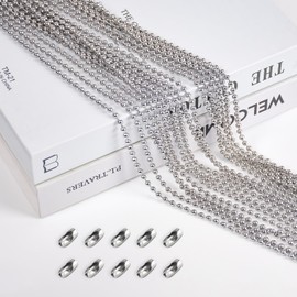 #10 Metal Ball Chain Spool(4.5mm) - 40 Feet with 10 Stainless Steel Connectors for Plumbing，Windows and Industrial Applications