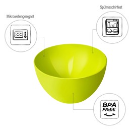 Rotho Caruba Small Bowl 0.45 L, Plastic (PP) BPA-Free, Green, 0.45 L (12.5 x 12.5 x 6.0 cm)