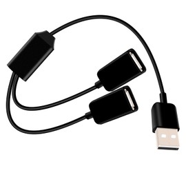 RIIEYOCA USB Splitter Y Cable,2 in 1 USB 2.0 A Male to 2 USB Female Jack Data Sync Charging Cable,Multi USB Ports Power Extension Hub Cable for PC/Car/Laptop/U Disk,0.3M