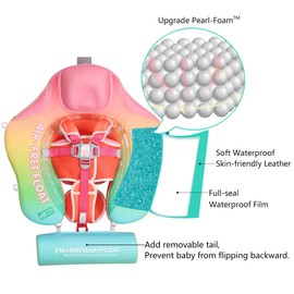 HECCEI Mambobaby Add Tail Baby Float with Sun Canopy Rainbow