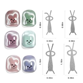 DANNEASY Rabbit Guide Tools, Rabbit Nail Guide for Cat Eye Nail Magnet Cat Eye Magnet for Nails Stainless Steel Mix Size Bunny Sticks for Gel Nail Polish Magnetic for DIY Nail Art Salon