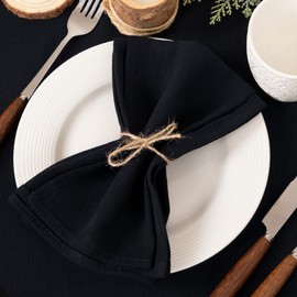 Socomi Linen Napkins Black Easter Spring Cloth Napkins Bulk Washable Cotton Napkins Set of 4 17"x17" for Wedding Party Bridal Baby Shower Birthday Table Decorations