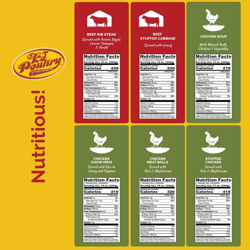 KJ Poultry Kosher Ready Meals - (6 Pack Divine Variety