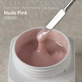 GAOY Watery Crystal Poly Gel for Nail Extensions, 30g Nail Builder Gel, Thin Viscosity, Easy Application & High Hardness, Nude Pink 03