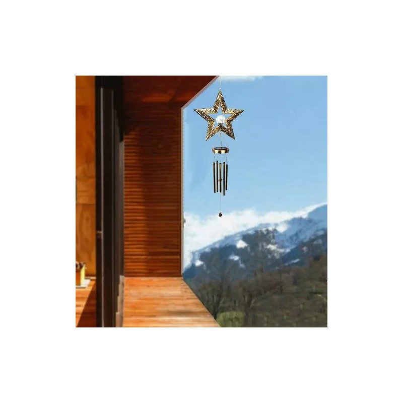 generic Estrella Exterior Jardín Colgante Luces Solares Carillón