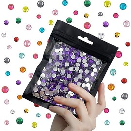 CLRDIVA 1000pcs 6mm Crystal Amethyst Flatback Resin Rhinestones Bulk Jelly Gems Flat Back Crystals Non Hotfix Wholesale Stones Diamonds for Crafts Tumblers Face Eye Makeup Nails Bling DIY Decoration