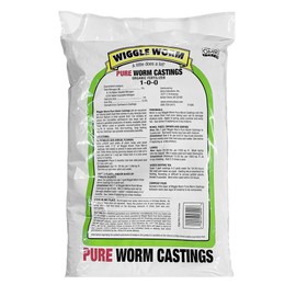 Wiggle Worm 100% Pure Organic Mineral-Dense Worm Castings Fertilizer, 15lbs - Improves Soil Fertility and Aeration for Growing Better Houseplants, Vegetables, and More