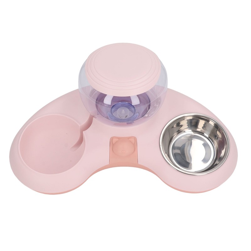 Double Cat Bowls Pet Food and Water Bowl Set Tilted