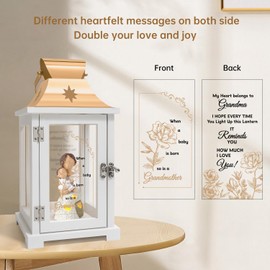 Homazing New Grandma Gifts First Time 2025, Mothers Day Birthday Grandmother Gifts, First Time Grandma Figurine Lantern