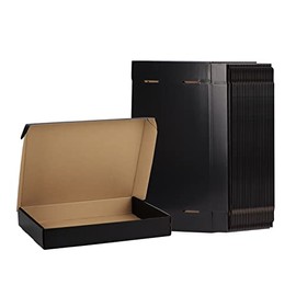 13x10x2 Inches Shipping Cardboard Boxes for Small Business, Packing and Mailing, Pack of 25, Black