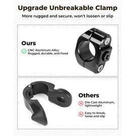 KEMIMOTO CNC Aluminum Highway Pegs with Expandable Heel Rests 1.25" Highway Long Angled Pegs Adjustable Fit for Street Glide Road King Road Glide Softail Dyna Sportster 1-1/4" Engine Guard Black