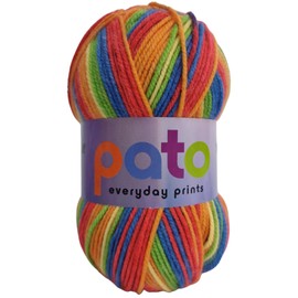 Cygnet Yarns DK Acrylic Prints Yarn, 100% Acrylic, 4.00mm Needles, 100g Balls, 290m Length per Ball, Brightly Striped Colorway (Rainbow 690)