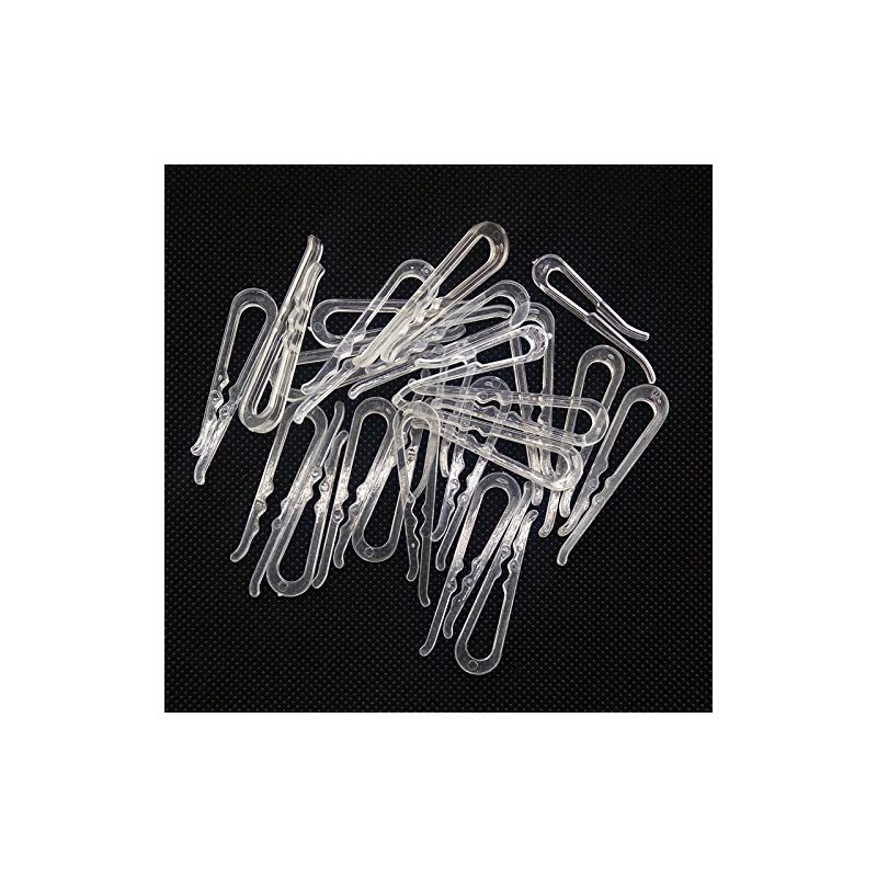 Apuxon U Shape Clear Durable Plastic Alligator Clips 100pcs Shirts