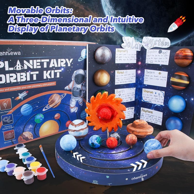 Ohanniewa Solar System Project Kit for Kids, Mixed Sized Foam