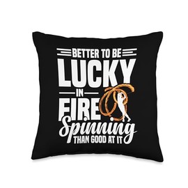 Poi Fire Spinning Poi Balls for Beginners Fire Dancing Throw Pillow