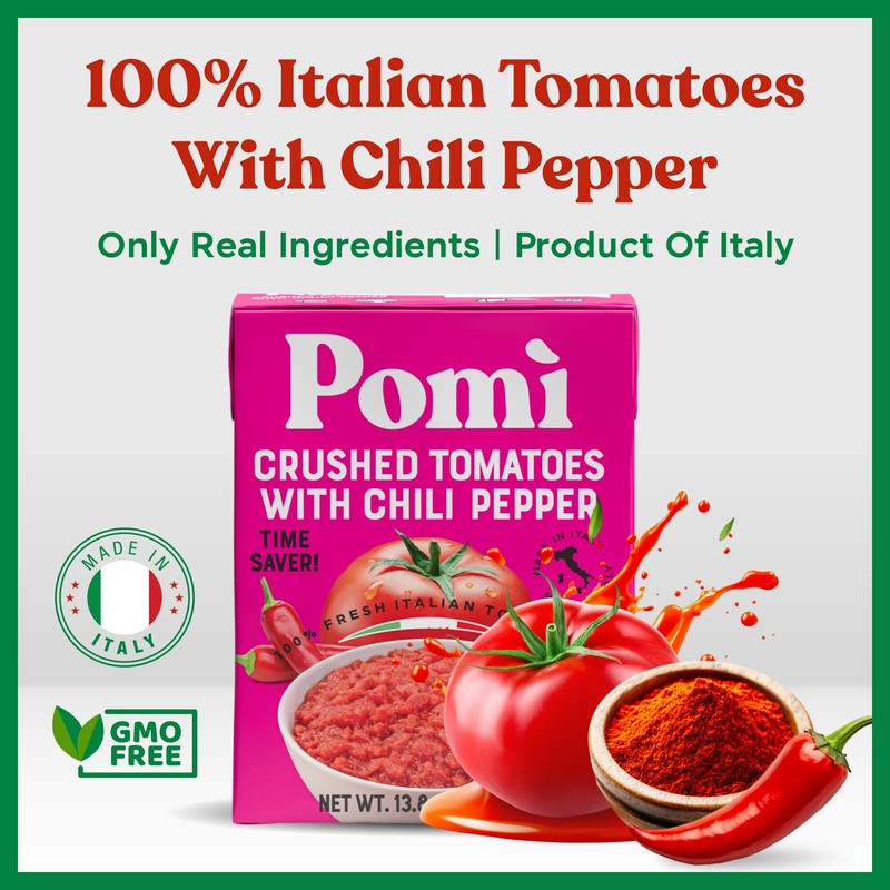 Pomì Crushed Tomatoes with Chilli Pepper 13.8oz (Pack of 12)