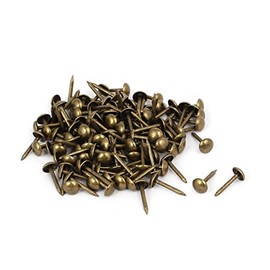 uxcell Home Furniture 6mm x 14mm Upholstery Thumb Tack Nail Push Pin Bronze Tone 120pcs