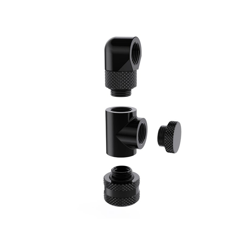 Bykski G 1/4in. Triple Female 90 Degree T Adapter Fitting