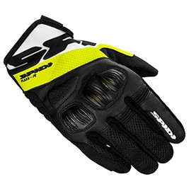 SPIDI, Flash-R Evo, Herren-Motorrad-Handschuhe, schützend & strapazierfähig, Sommerhandschuhe, wasserdicht & rutschfest, Touchscreen-tauglich, durchschn. Gewicht 0,1 kg, Schwarz & Fluo Gelb, Größe L