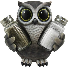 DWK Animal Holder with Salt And Pepper Shaker Set (3 Piece) | Kitchen Décor and Accessories | Salt and Pepper Shakers | Home Décor | Home Decorations… (Owl)