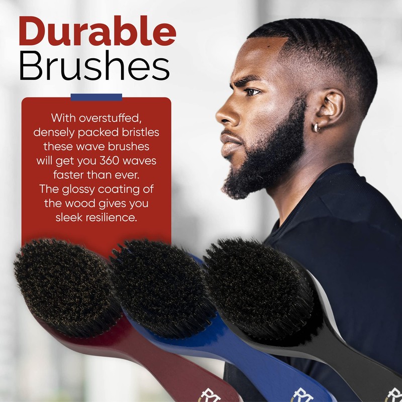 Roman-T Men's 360 Wave Brush Set - Three Handle Brushes