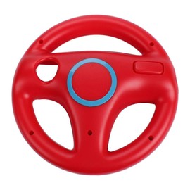 Grehge teering wii Controller Design Stand Mario Kart Racing Game Steering Wheel Stand for Wii Game Controller (RED)