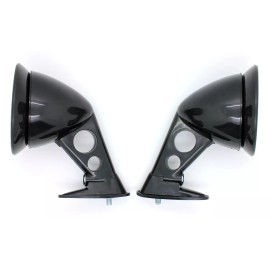 PTRP New Black Front Fender Mount Side View Mirror Set JDM Racing-Style Universal Fit