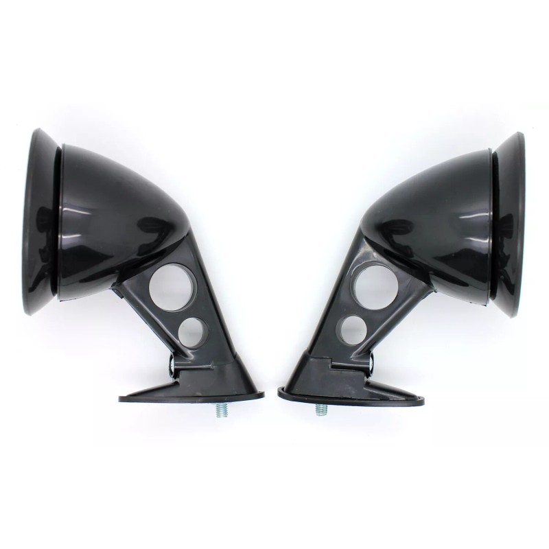 PTRP New Black Front Fender Mount Side View Mirror Set