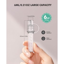 dearlomum Colostrum Collector Kit Breast Milk Collector 6ml/6pcs,Reusable, Heat & Freezer Resistant, BPA-Free, with Cotton Cloth Wipe, Storage Case, Cleaning Brush