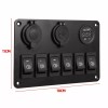 AOMINOHOMA 6 Gang 12V/24V Inline Fuse Box LED Rocker Switch