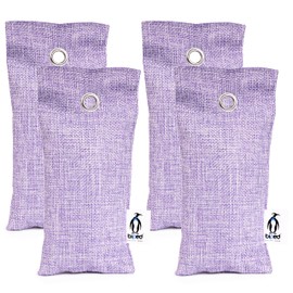 biped FRESH! Shoe Cushion with Bamboo Activated Carbon Against Foot Odour - Natural Shoe Dryer for Unpleasantly Smelling Shoes and Sports Bags (4 x 75 g) Odour Neutraliser z2811 (Pack of 4, Purple)