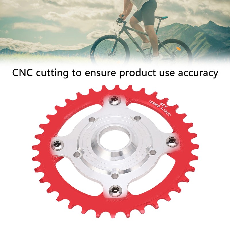 104BCD 36T Chainring Conversion Kit Aluminum Alloy Mid Drive Chainring